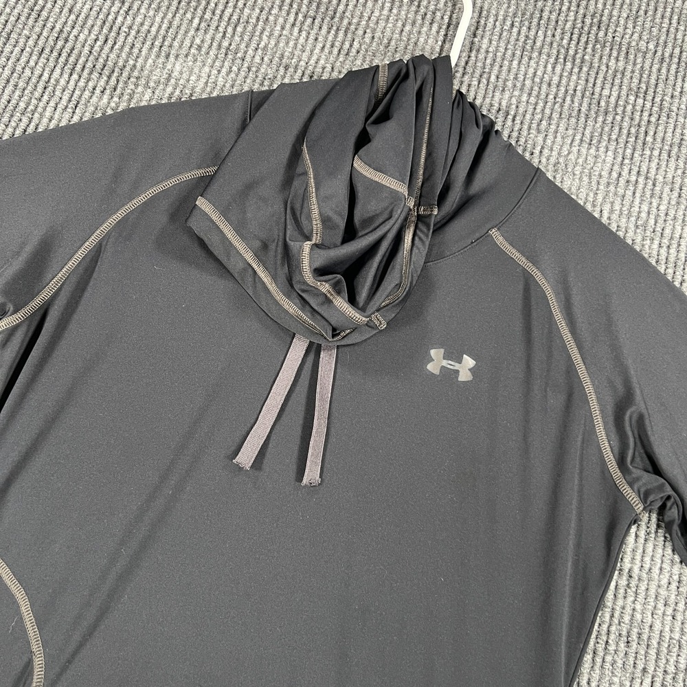 Under Armour Pullover Womens Medium Black Long Sleeve Semi Fitted Hooded Active
